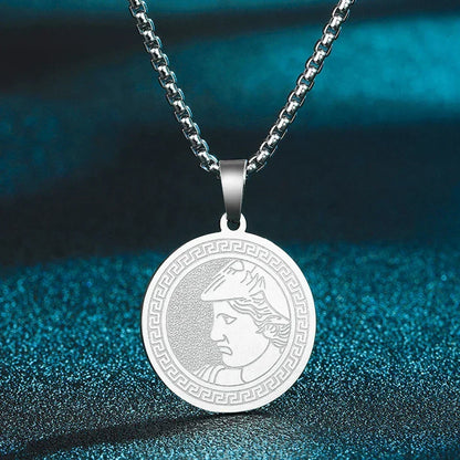 Mens Ancient Greek God Spartan Warrior Pendant Gladiator Necklace Women Mythology Spartan Helmet Charm Neck Chain Amulet Jewelry