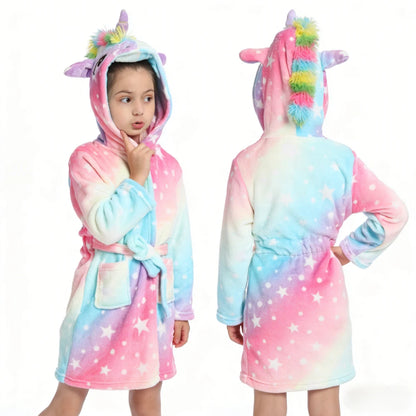 Children Bath Robes Flannel Winter Kids Sleepwear Robe Infant Pijamas Nightgown For Boys Girls Pajamas 1-11 Years Baby Clothes