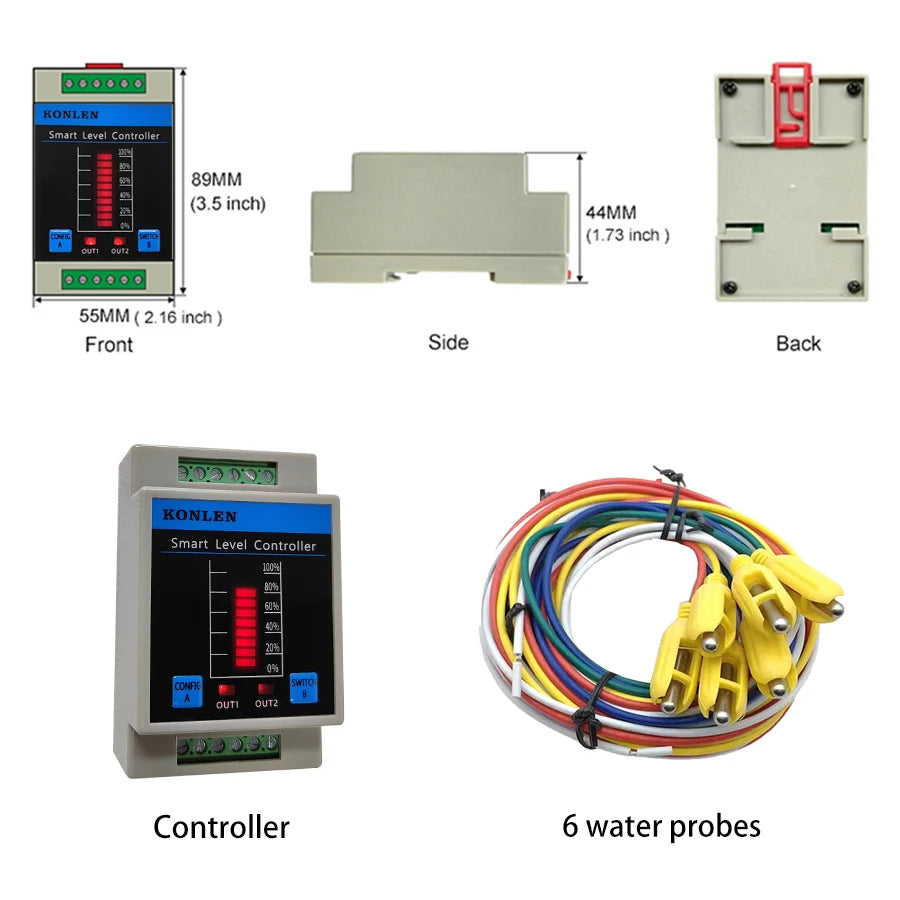 KONLEN Tuya Tank Water Level Sensor Controller Monitor WIFI Automatic Flood Leak Alarm Detector Smart Life Leakage Protection