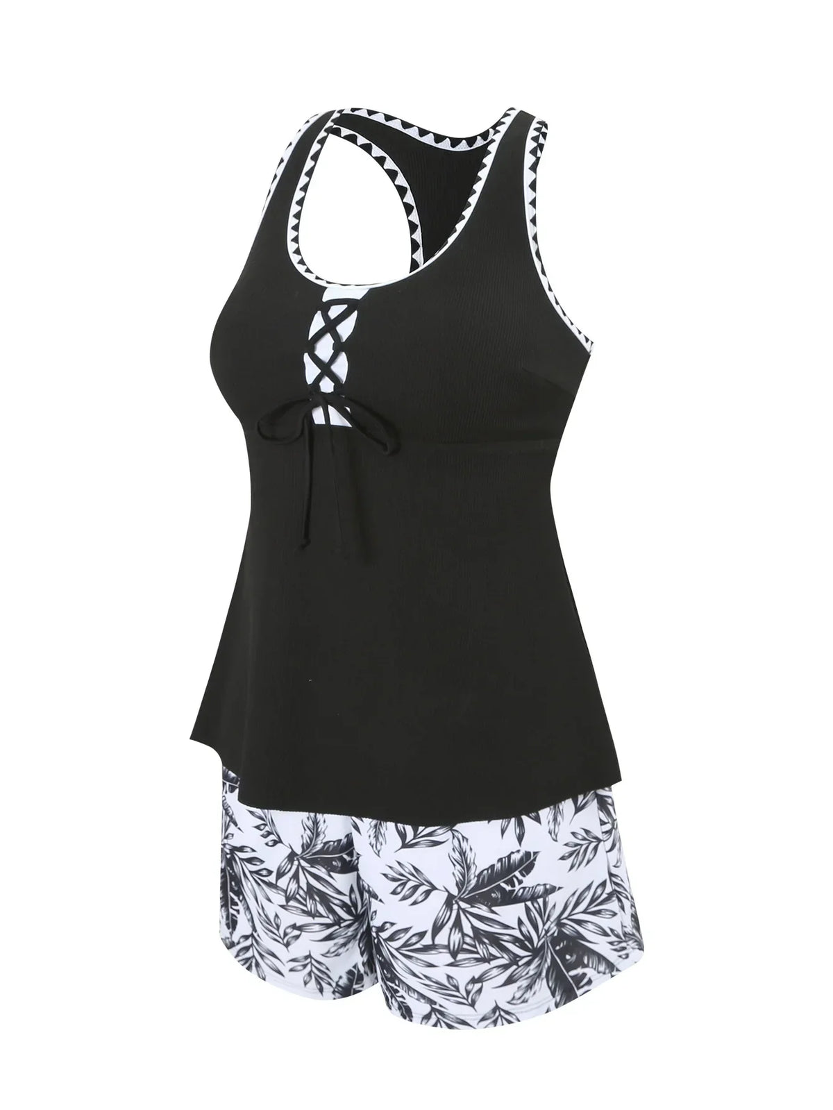 Women's Bathing Suit Two Pieces Tankini Set Summer Sexy Beach Wear High Waisted Print Shorts Swimwear Raceback Women Swimsuit