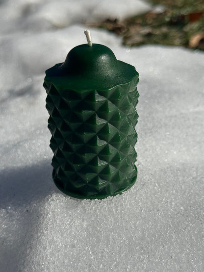 Scalloped Cylinder Beeswax Candle
