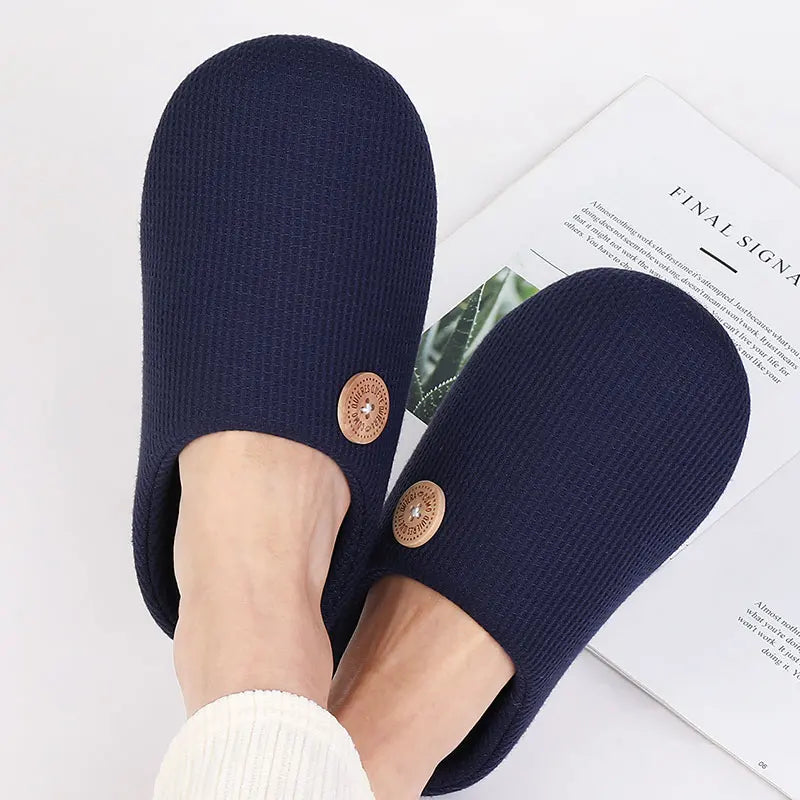 Kidmi Men Slippers Winter Indoor Men Slippers Classic Men Flat Slippers Soft Antiskid House Slippers Casual Bedroom Slippers