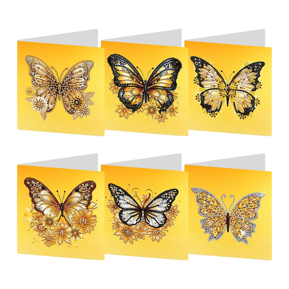 6Pcs DIY Diamond Painting Animal Flower Greeting Card Rinestone Embroidery Arts Craft Cards Kit Birthday Gift for Friend Gift
