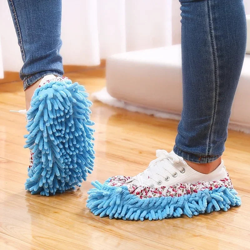 1PC Multifunction Floor Dust Cleaning Slippers Shoes  Cloth Lazy Mopping Shoes Home Floor Washable Cleaning Microfiber Cloth
