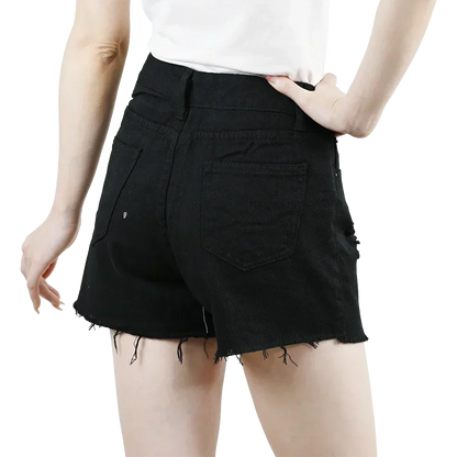 3pcs Women's High Waist Denim Shorts 2025 Summer Black Blue White Hot Pants Ripped Jeans Shorts Woman Short Trousers Streetwear
