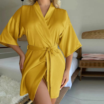 Women's Clothes 2026 Sexy Four Seasons Pajamas Dress Solid Silky Robe Comfortable Homewear Ladies Fashion Soft Lace Nightgowns