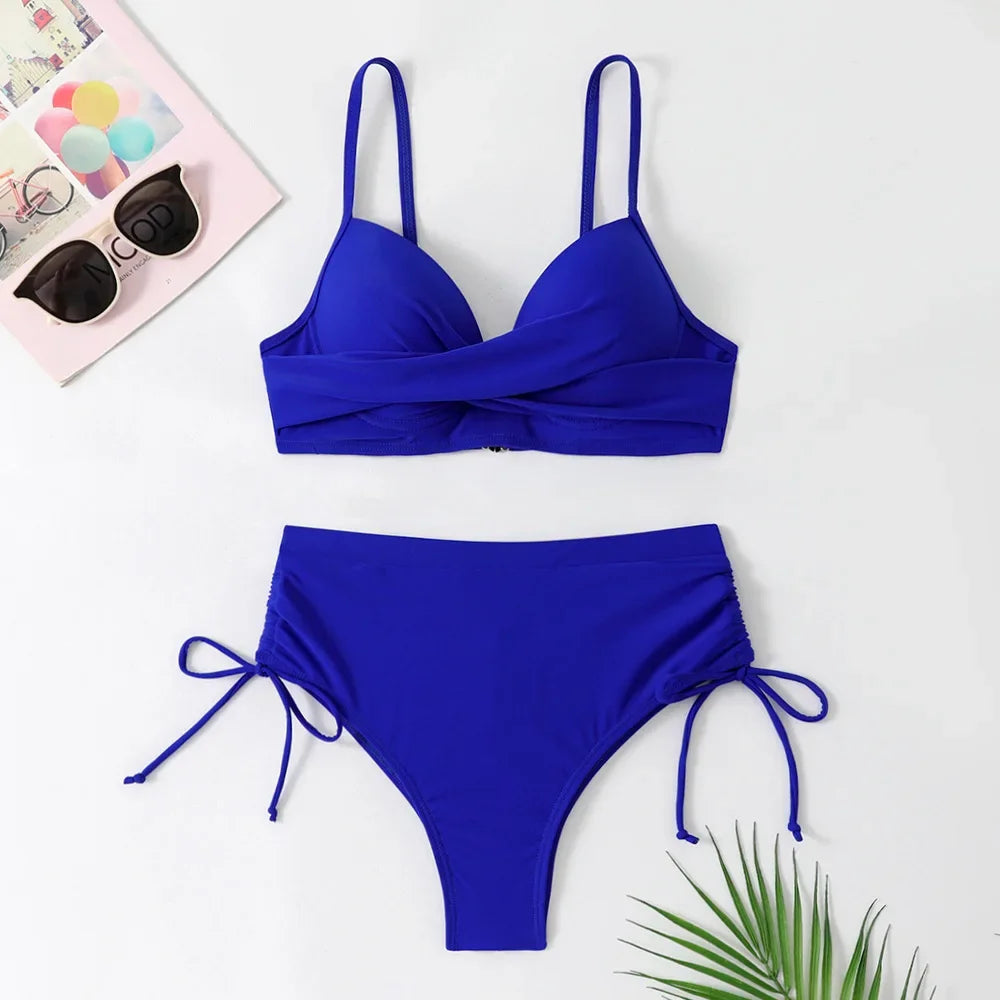 Black Push Up Bikini Set High Waist Swimwear Women Summer Bathing Suits Sexy Two Piece Swimsuit Beachwear Biquini Summer Outfit