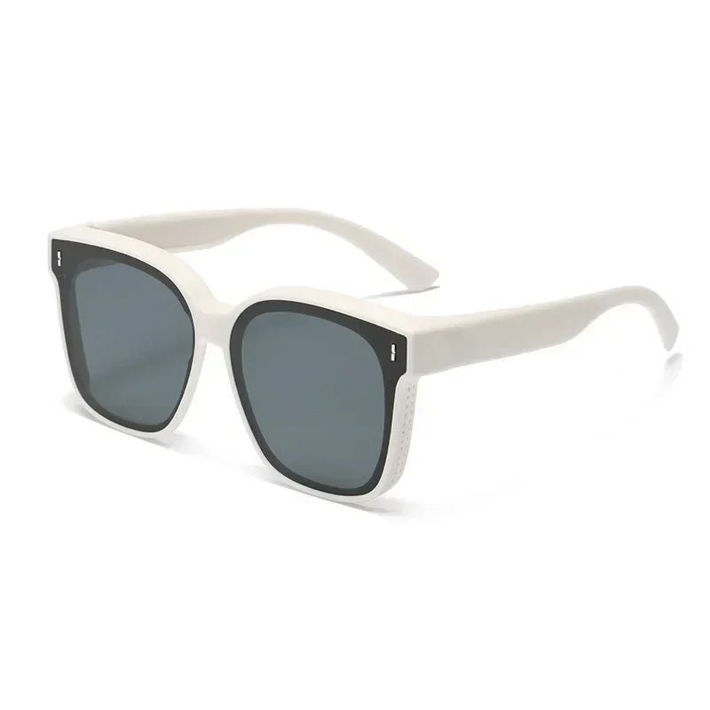 Fashion Square Polarized Sunglasses Cover Over Myopia Prescription Glasses Portable Men Women Vintage Fishing Driving Eyewear ﻿