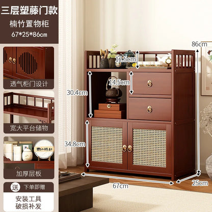 Multifunctional Furniture with Drawers & Shelves, Kitchen Cupboard, Living Room Storage Organizer, Tea Table Cabinet
