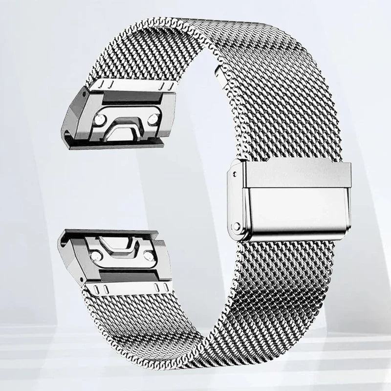 Garmin QuickFit 20/22/26mm Stainless Steel Mesh Band with Clasp