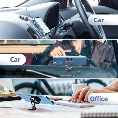 Magnetic Car Phone Holder Foldable Magnet Mount Mobile Cellphone Stand GPS Support for iPhone 17 16 Xiaomi Huawei Samsung Redmi