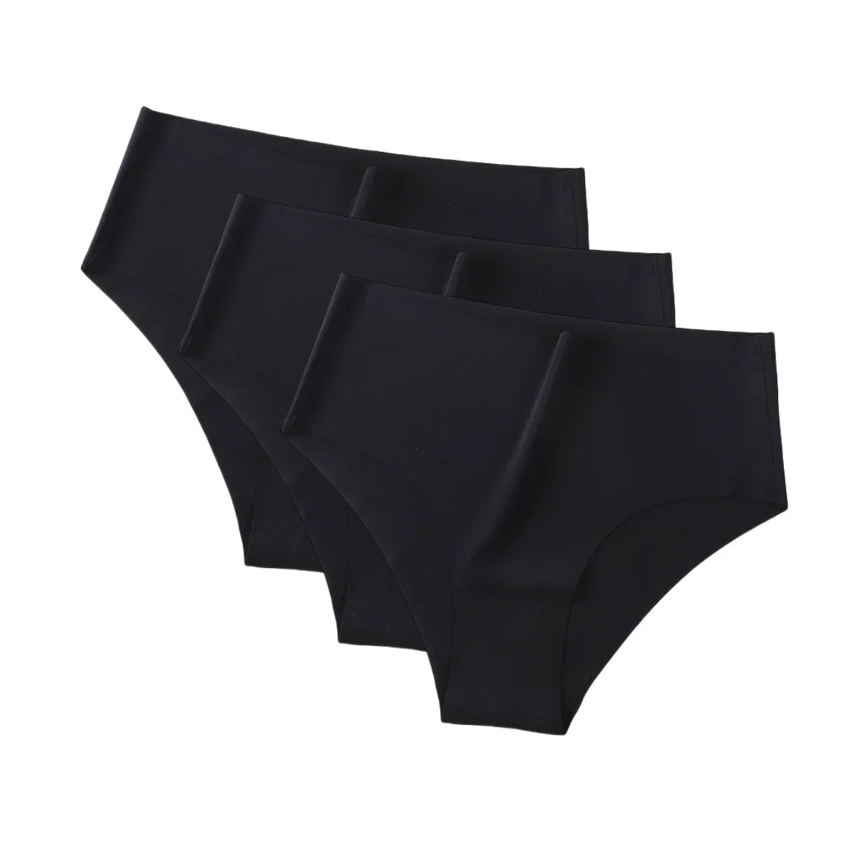 3Pcs/Set Ice Silk Panties Women High Waist Seamless Briefs Breathable Invisible Underwear Soft Stretch Sexy Lingerie XS-XL Panty
