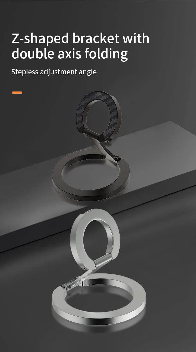 For Double-Sided Magnetic Phone Ring Holder for MagSafe Kickstand Magnet Grip for iPhone 16 15 14 For Huawei Xiaomi Stand Holder
