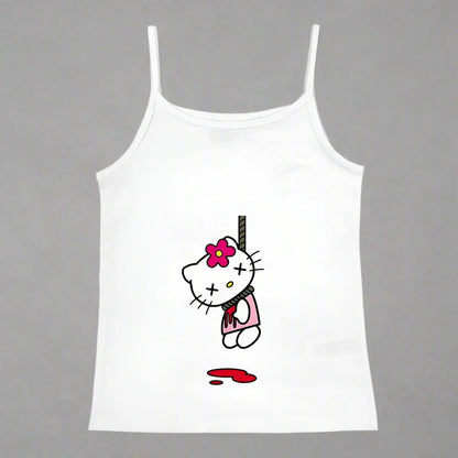 Y2K Hello Kitty Crop Top – Emo Girls Vintage Punk Tank