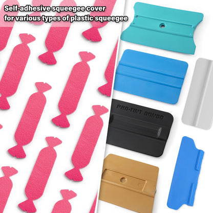FOSHIO 10pcs/Box Soft Suede Felt Buffer Tools Wrapping Car Vinyl Squeegee Applicator Carbon Film Tinting Scraper Edge Protector