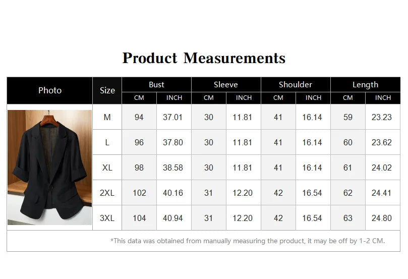 Black Solid Casual Turn-Down Collar Single Button Short Sleeve Women's Jacket Korean Fashion Suit Blazer Short Jackets Coat 2026