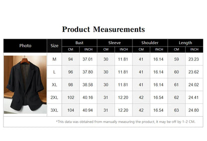Black Solid Casual Turn-Down Collar Single Button Short Sleeve Women's Jacket Korean Fashion Suit Blazer Short Jackets Coat 2026