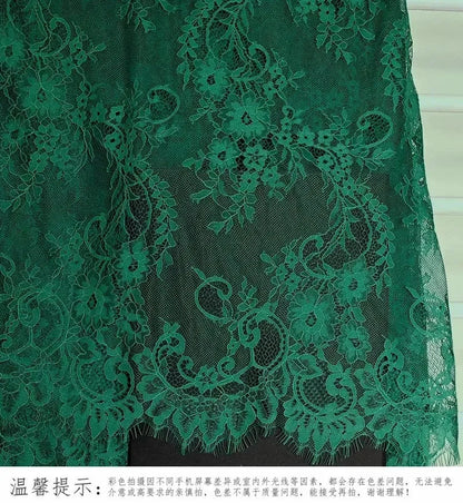3Meters/lot Off White French Chantilly Lace Fabric , Eyelash Embroidery Lace Craft Bridal Veil Lace Accessory 150cm Width