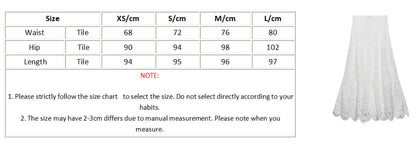 Spring Women Summer White Lace Dress Set Hollow Out Embroidery Shirt Skirt 2 Pcs Robe Outfits Single Breasting Cotton Maxi Dress