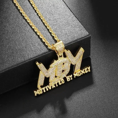 Ice Out Zircon Polite Gesture Middle Finger Necklace Men Women Punk Hip Hop Rap Rock Party Jewelry Gift