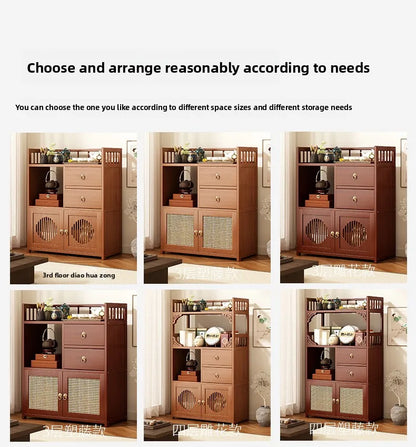 Multifunctional Furniture with Drawers & Shelves, Kitchen Cupboard, Living Room Storage Organizer, Tea Table Cabinet