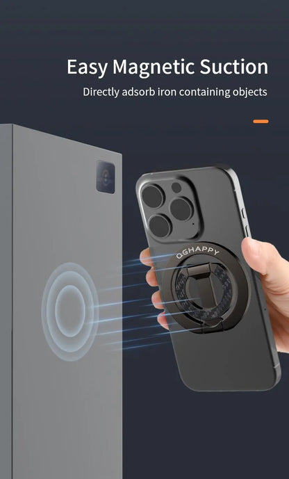 For Double-Sided Magnetic Phone Ring Holder for MagSafe Kickstand Magnet Grip for iPhone 16 15 14 For Huawei Xiaomi Stand Holder