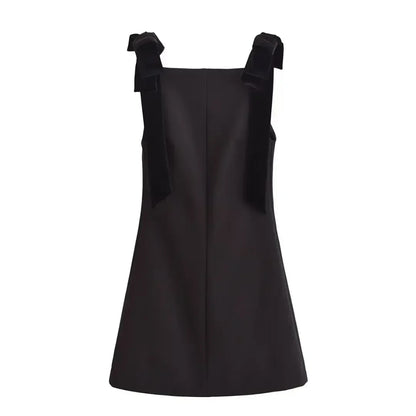 TFMLN Autumn New Women Dress 2024 Slim Chic Sleeveless Dress Bow Casual  Mini Frock Female Fashion Elegant Short Party Dress