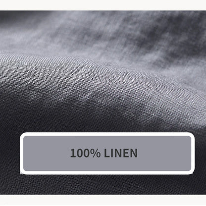 Summer New Casual Cargo Short Sleeve Shirts for Men Pure Linen Simple Slim Thin Men Clothing BL993