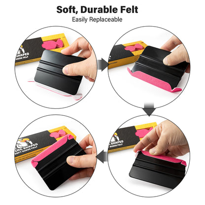 FOSHIO 10pcs/Box Soft Suede Felt Buffer Tools Wrapping Car Vinyl Squeegee Applicator Carbon Film Tinting Scraper Edge Protector