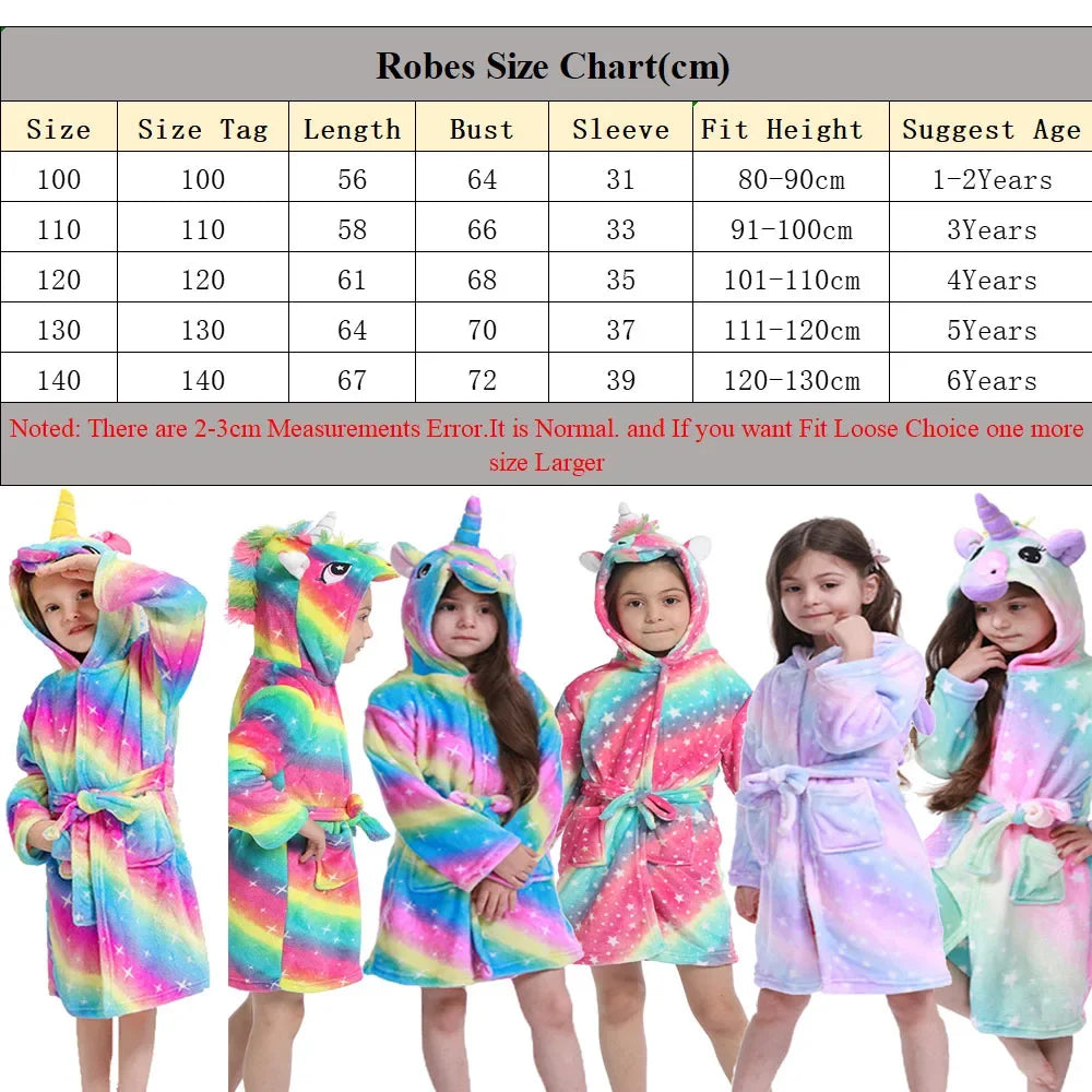Children Bath Robes Flannel Winter Kids Sleepwear Robe Infant Pijamas Nightgown For Boys Girls Pajamas 1-11 Years Baby Clothes