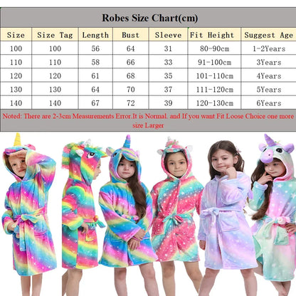 Children Bath Robes Flannel Winter Kids Sleepwear Robe Infant Pijamas Nightgown For Boys Girls Pajamas 1-11 Years Baby Clothes