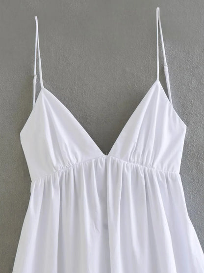 Foridol White Women Sundress Backless Sexy Casual Beach Vestidos Maxi Long A-line Fashion Holiday New Dress