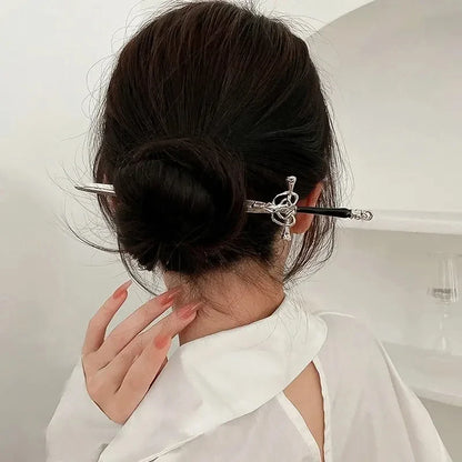 New Chinese Ancient Style Hanfu Hairpin Simple Elegant Headwear Women Geometric Shape Alloy Hair Accessories Headdress Electropl