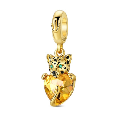Golden Sunflower Leopard Poodle Charms Beads Fit Bracelet Nacklace Jewelry DIY Gifts For Women