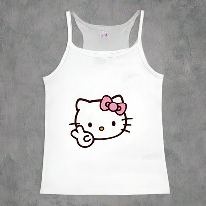 Y2K Hello Kitty Crop Top – Emo Girls Vintage Punk Tank