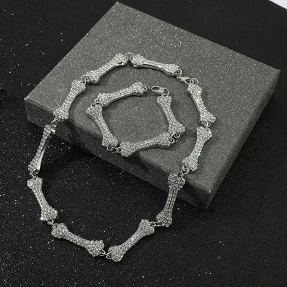 Men Hip Hop Full Rhinestone King Queen Pendants Necklaces Bling Bling Iced Out Cuban Link Chain Hiphop Necklace Men Jewelry Gift