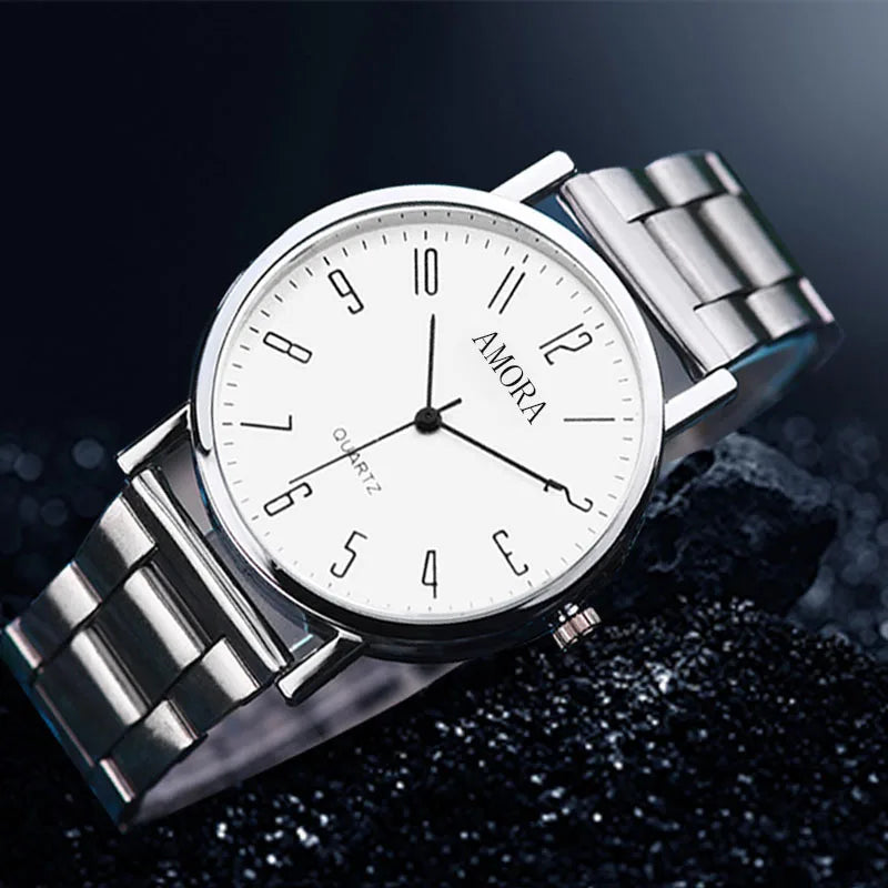 Fashion Fully Automatic Men Watches Casual Steel Band Male Sports Quartz Watch Clock Relogio Masculino Reloj Hombre