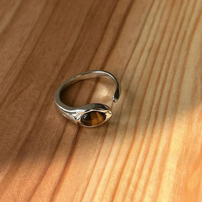 Vintage White Enamel Metal Irregular Shape Geometric Open Adjustable Ring for Women Girl Jewelry Birthday Gifts Anillo Hombre