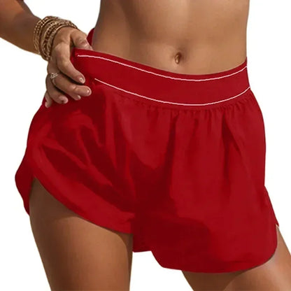 Outdoor Running Anti-Shine Sports Shorts Letter High Waisted Webbing Yoga Fitness Quick Dry Shorts