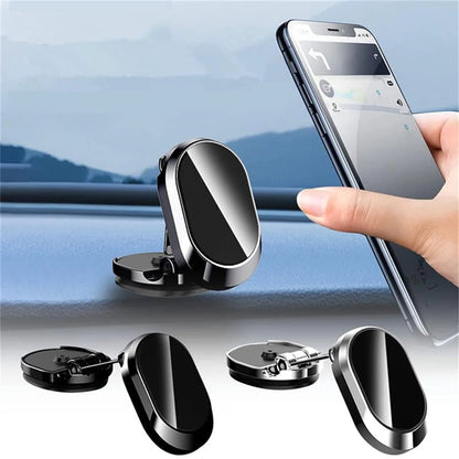Magnetic Car Phone Holder Foldable Magnet Mount Mobile Cellphone Stand GPS Support for iPhone 17 16 Xiaomi Huawei Samsung Redmi