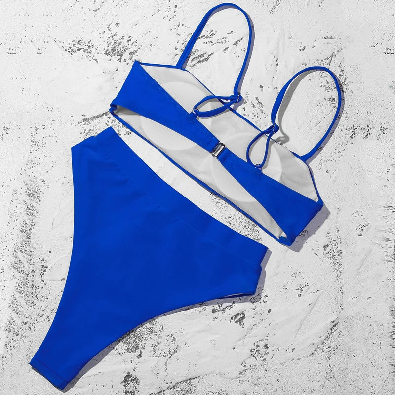 ZTVitality Sexy Bikinis Solid Push Up Bikini 2021 Hot Sale Padded Bra Straps High Waist Swimsuit Female Swimwear Women Biquini