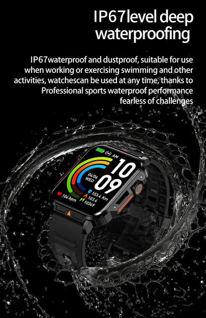 1.91 Outdoor Military Smart Watch Men Bluetooth Call Amoled Smartwatch For Android IOS IP68 Waterproof Sports Fitness Watches
