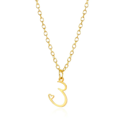 26 Initial Letters Heart Pendant Stainless Steel Necklace for Women Gold Color A-Z Alphabet Choker Chain Birthday Jewelry Gift