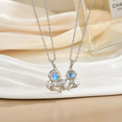LATS New Stainless Steel Magnetic Sun Moon Couple Necklace Fashion Chain for Men and Women Good Friend Gifts Trend Jewelry