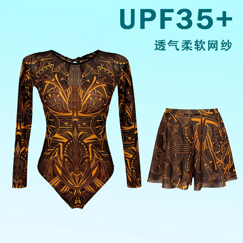 Long Sleeve Swimsuit Women Swimwear 2026 Sexy Bikinis Female Biquini Patchwork Swim Suits Print Surf Bodysuit Beachwear