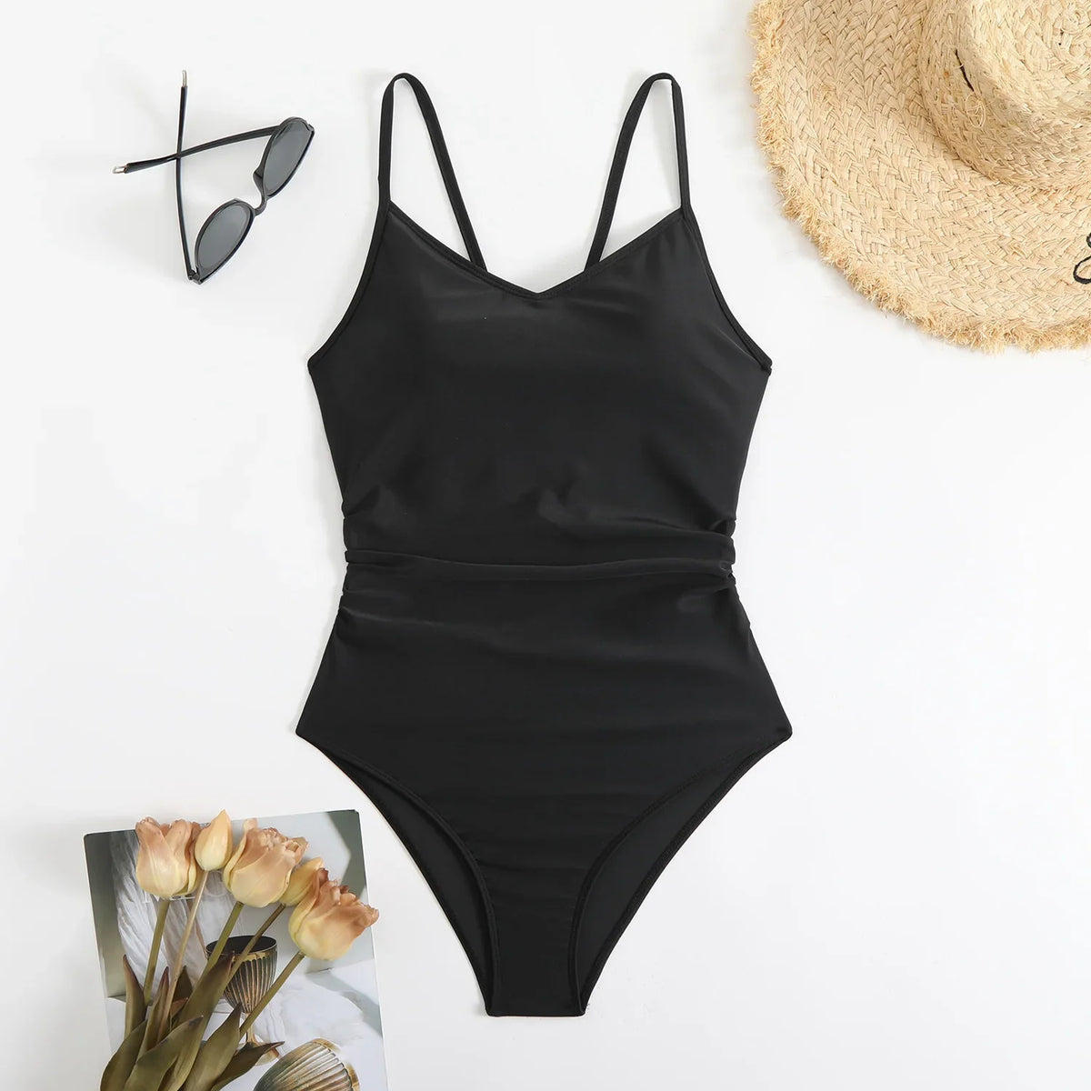 2025 New Brown Bodysuit One Piece Swimsuit Women Thong Swimwear Sexy Backless Bathing Suit Woman Monokini Beach Wear Black White