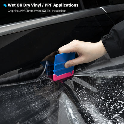 FOSHIO 10pcs/Box Soft Suede Felt Buffer Tools Wrapping Car Vinyl Squeegee Applicator Carbon Film Tinting Scraper Edge Protector