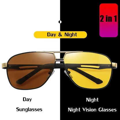 2024 UV400 Polarized Sunglasses Men Women Outdoor Discoloration Eyewear Men Trendy Photochromic Night Vision Sun Glasses