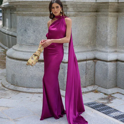 Backless Lace-Up Maxi Dress | Ribbon Sleeveless Evening Gown - Femstylo