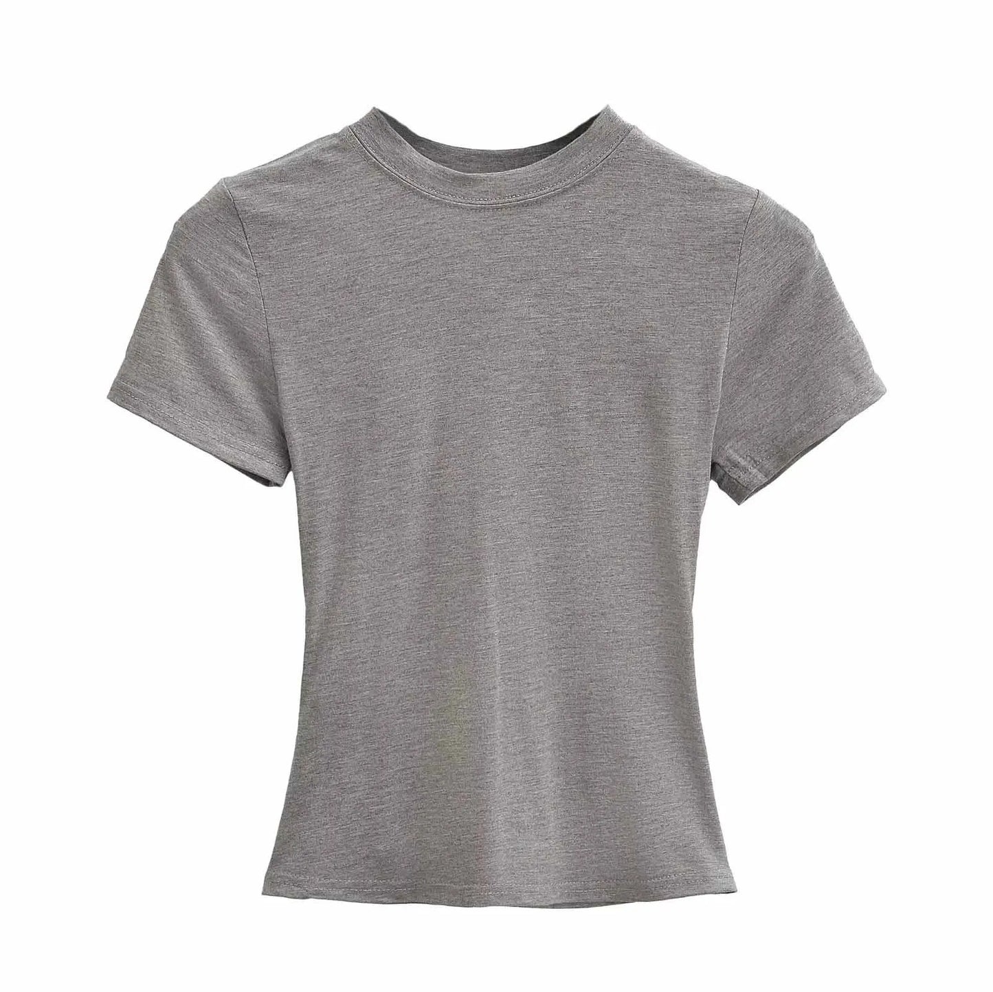 Slim Fit Solid Color Women's Casual T-shirt Short Sleeve Fashion Trend Y2K Top High Quality 2026 New Arrival